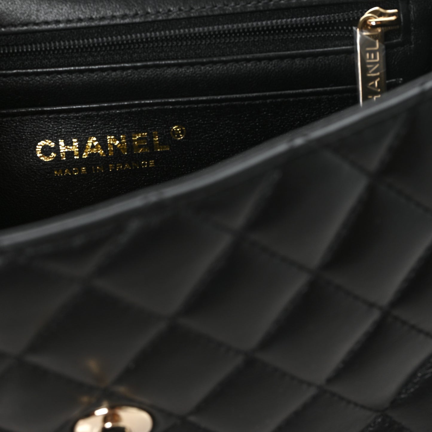 Caviar Quilted Mini Top Handle Rectangular Flap Black