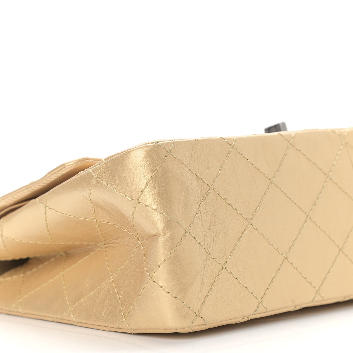 Metallic Aged Calfskin Quilted 2.55 Reissue 226 Flap Gold