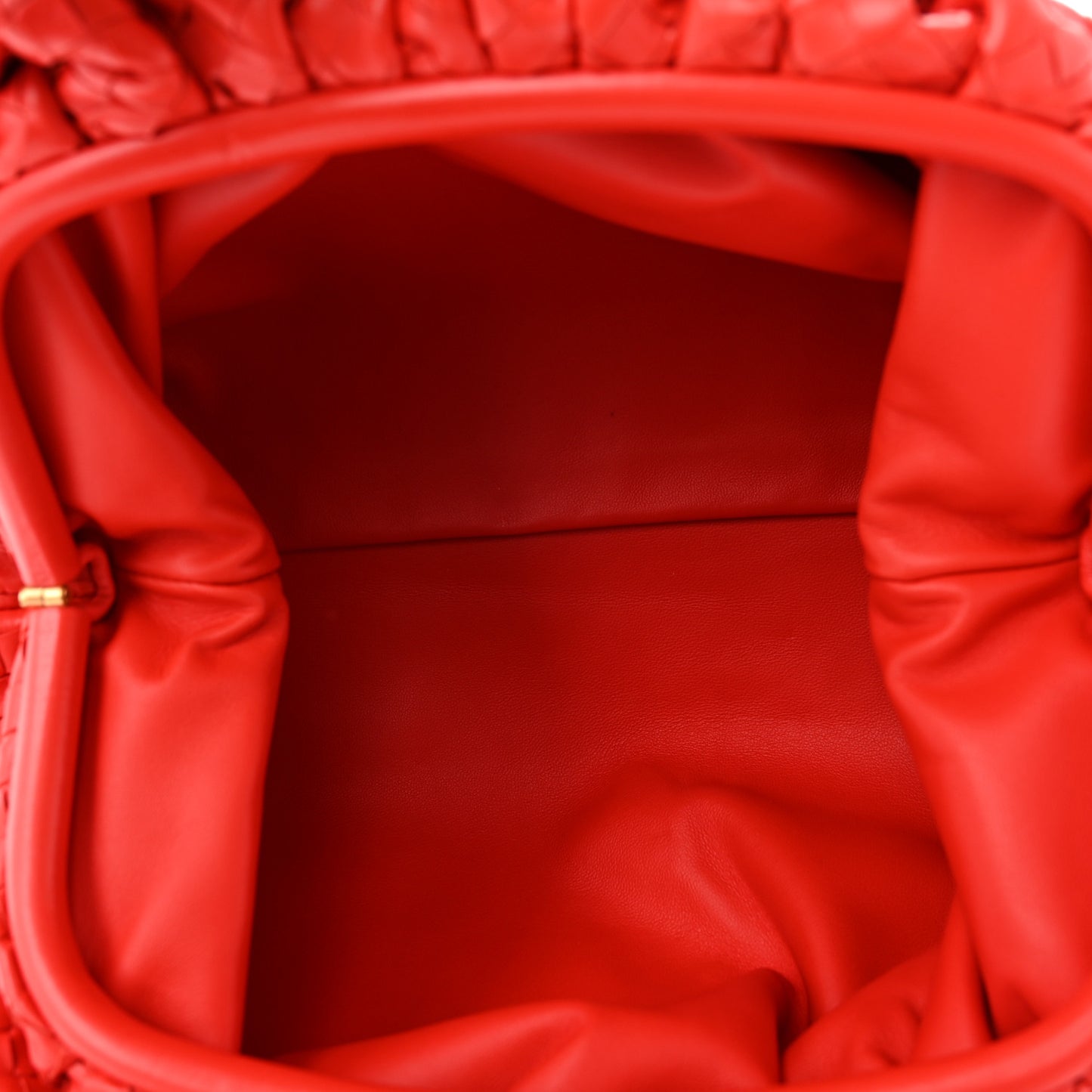 Nappa Maxi Intrecciato The Pouch Oversized Clutch Bright Red