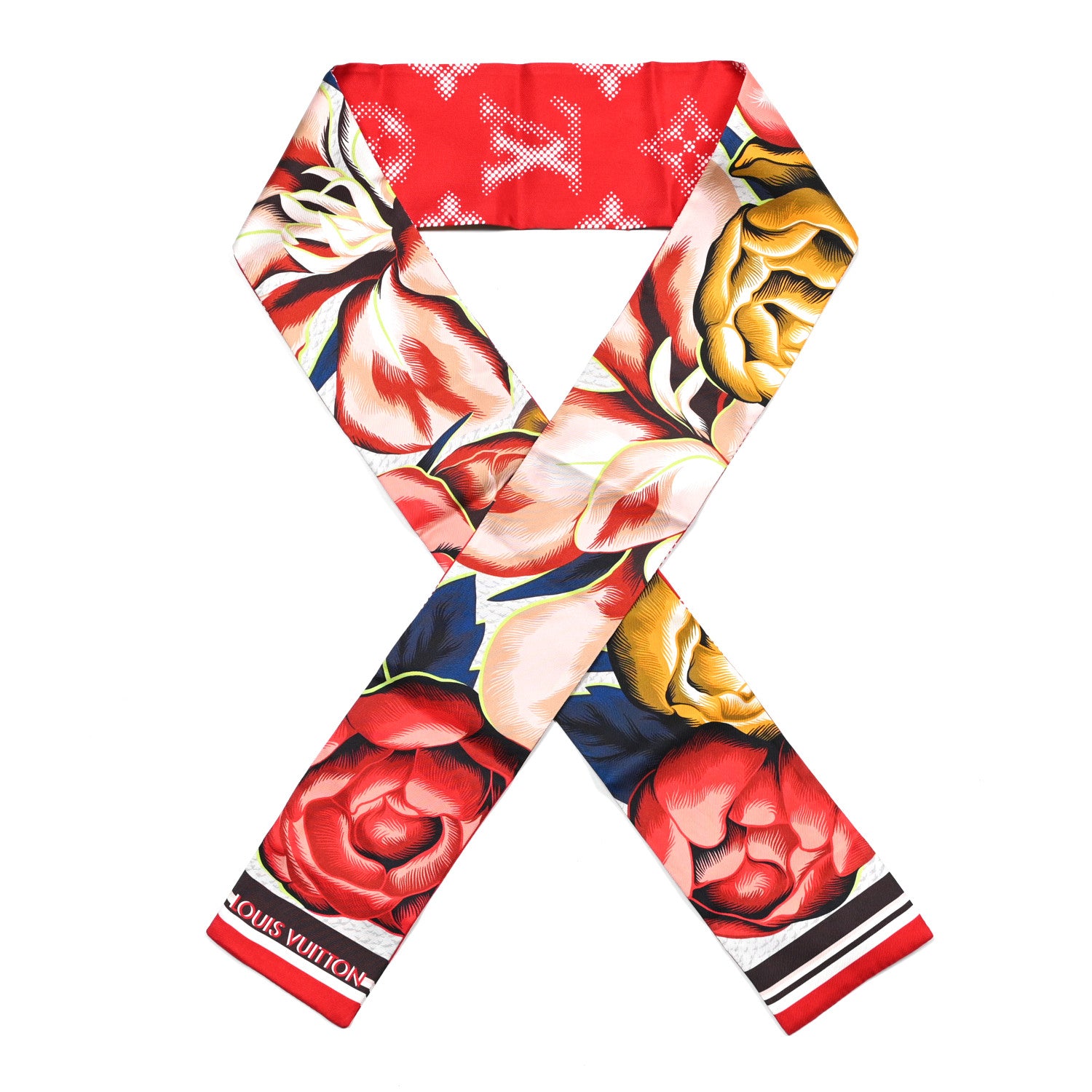 Louis Vuitton Silk Monogram Malle Fleurs Bandeau Rouge 1 of 3