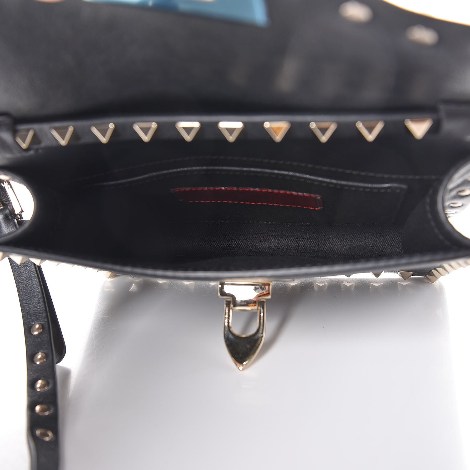Valentino Garavani Vitello Rockstud Shoulder Flap Bag Black 5 of 6