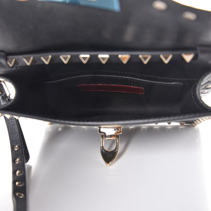 Valentino Garavani Vitello Rockstud Shoulder Flap Bag Black 5 of 6