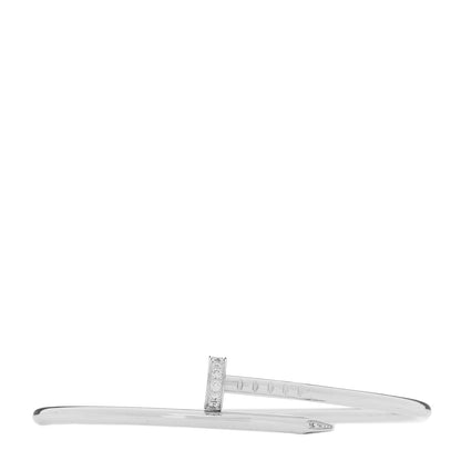 Cartier 18K White Gold Diamond Small Juste Un Clou Bracelet 15 1 of 5