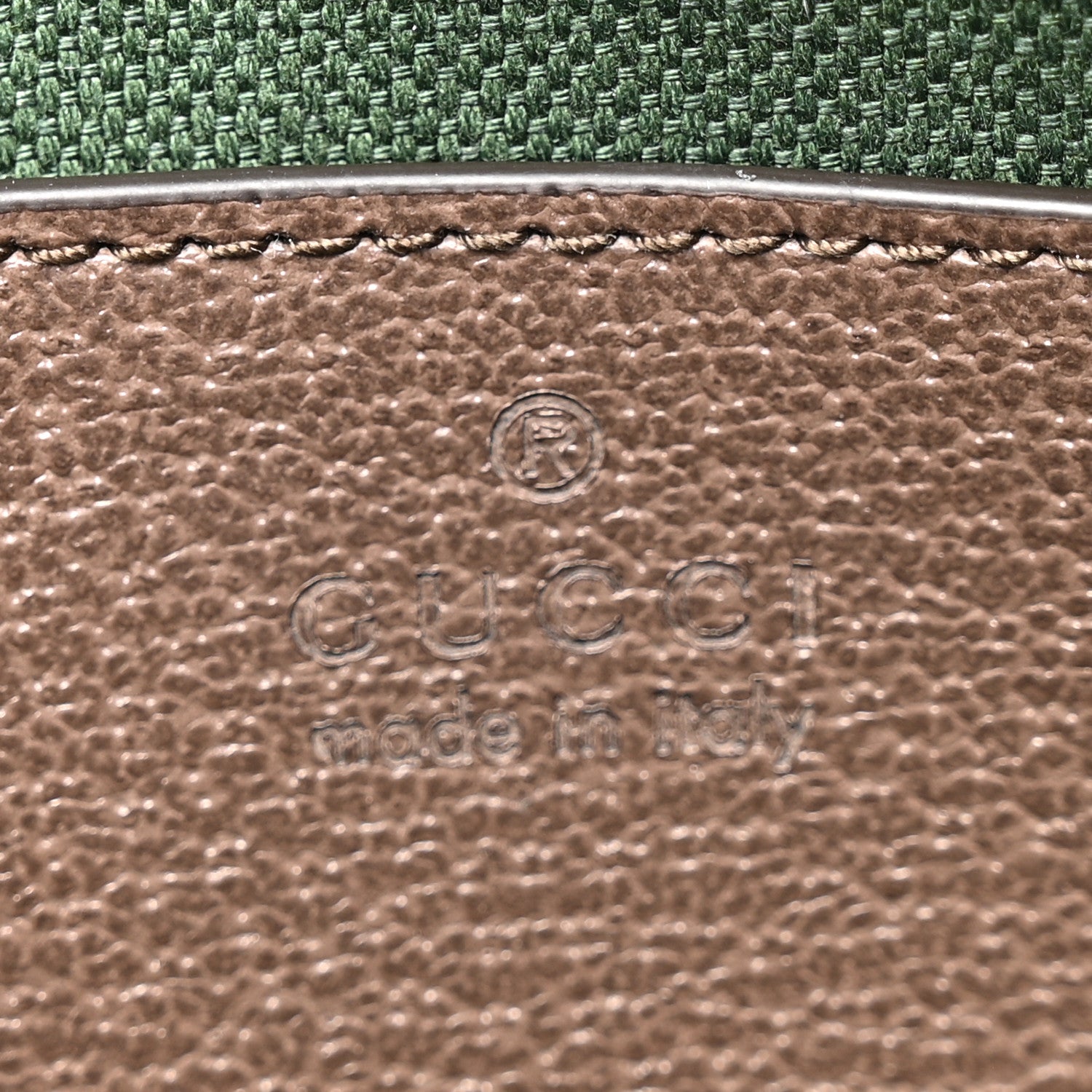 Gucci GG Supreme Monogram Textured Dollar Calfskin Web Mini Ophidia Shoulder Bag Beige Ebony New Acero 6 of 10