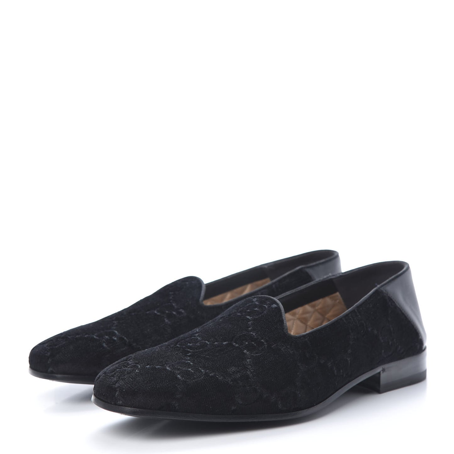 Velvet GG Monogram Mens Loafers 8.5 Black