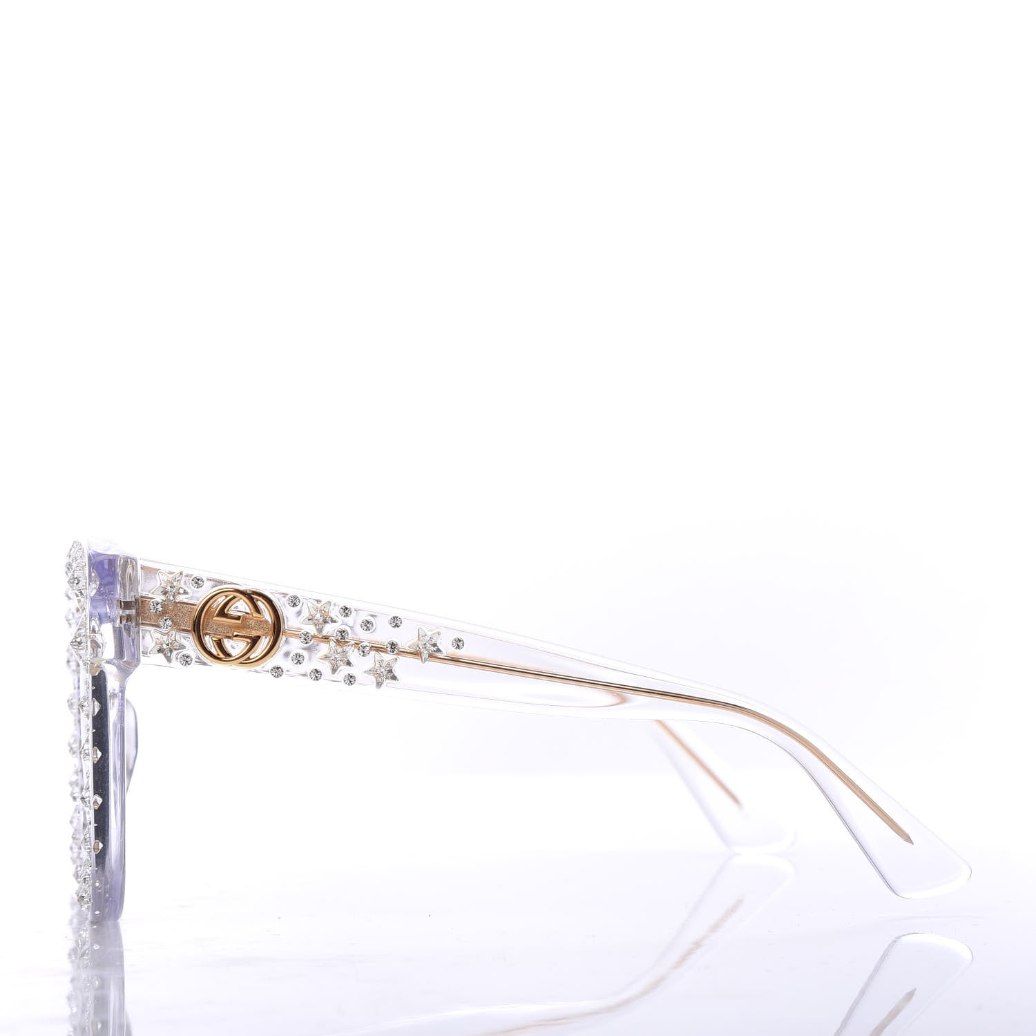 Gucci Acetate Crystal Oversize Mirrored Star Sunglasses GG0116S 3 of 8