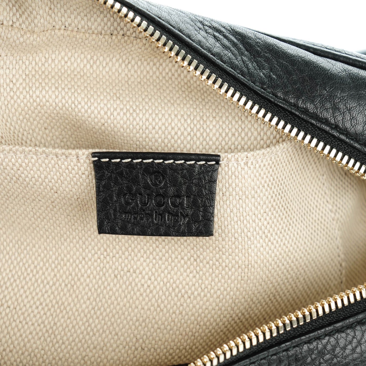 Pebbled Calfskin Small Soho Disco Bag Black