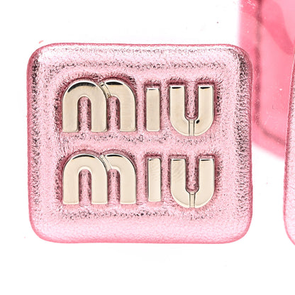 Miu Miu Metallic Nappa Plexi Vinyl Mini Top Handle Crossbody Rosa Mordore 6 of 9