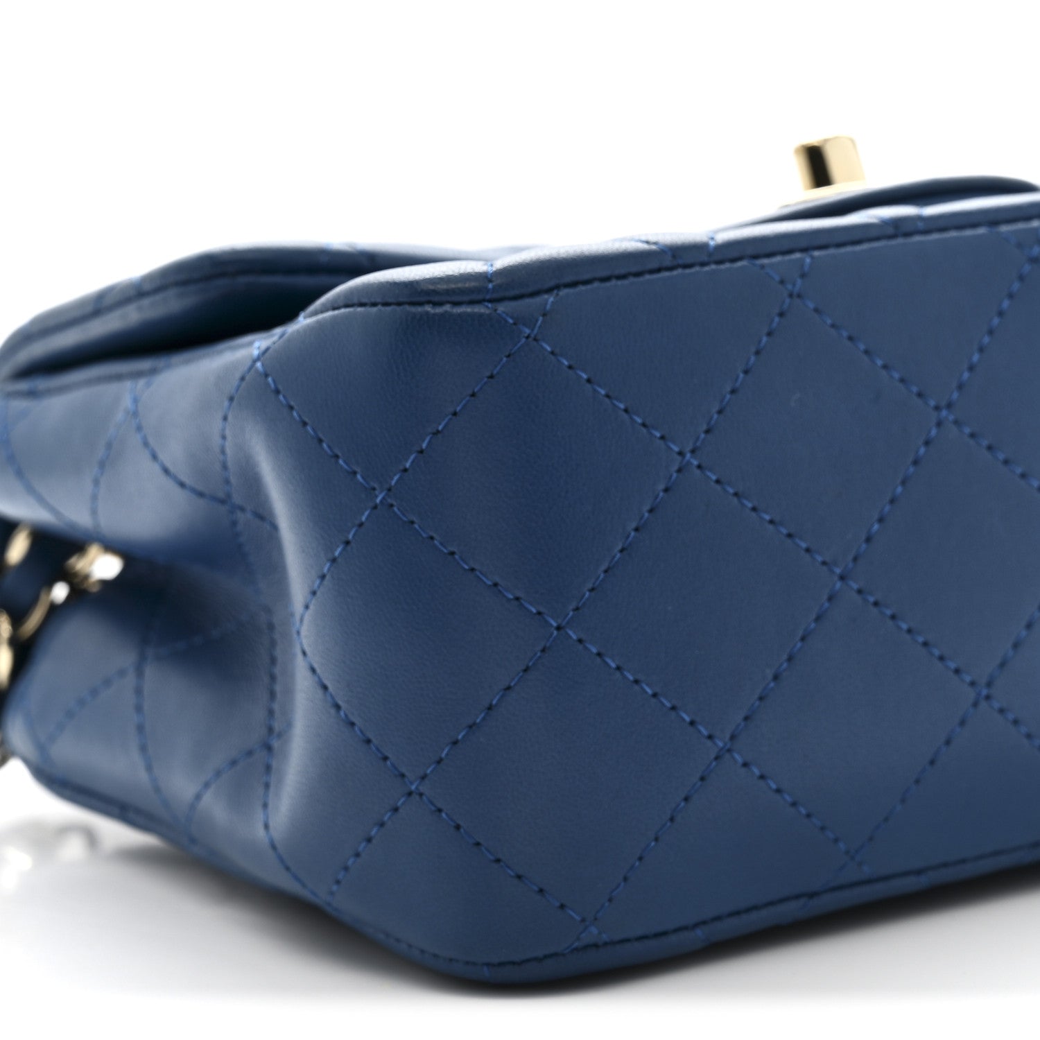 Chanel Lambskin Quilted Mini Square Flap Dark Blue 9 of 13