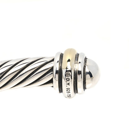 David Yurman Sterling Silver 18K Yellow Gold 4mm Cable Classics Bracelet 3 of 5