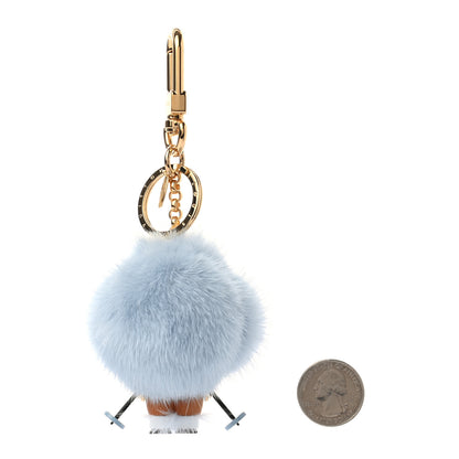 Louis Vuitton Resin Wood Mink Fur Vivienne Ski Bag Charm Key Holder 2 of 5