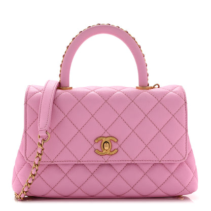 Chanel Caviar Quilted Mini Coco Chain Handle Flap Pink 1 of 10