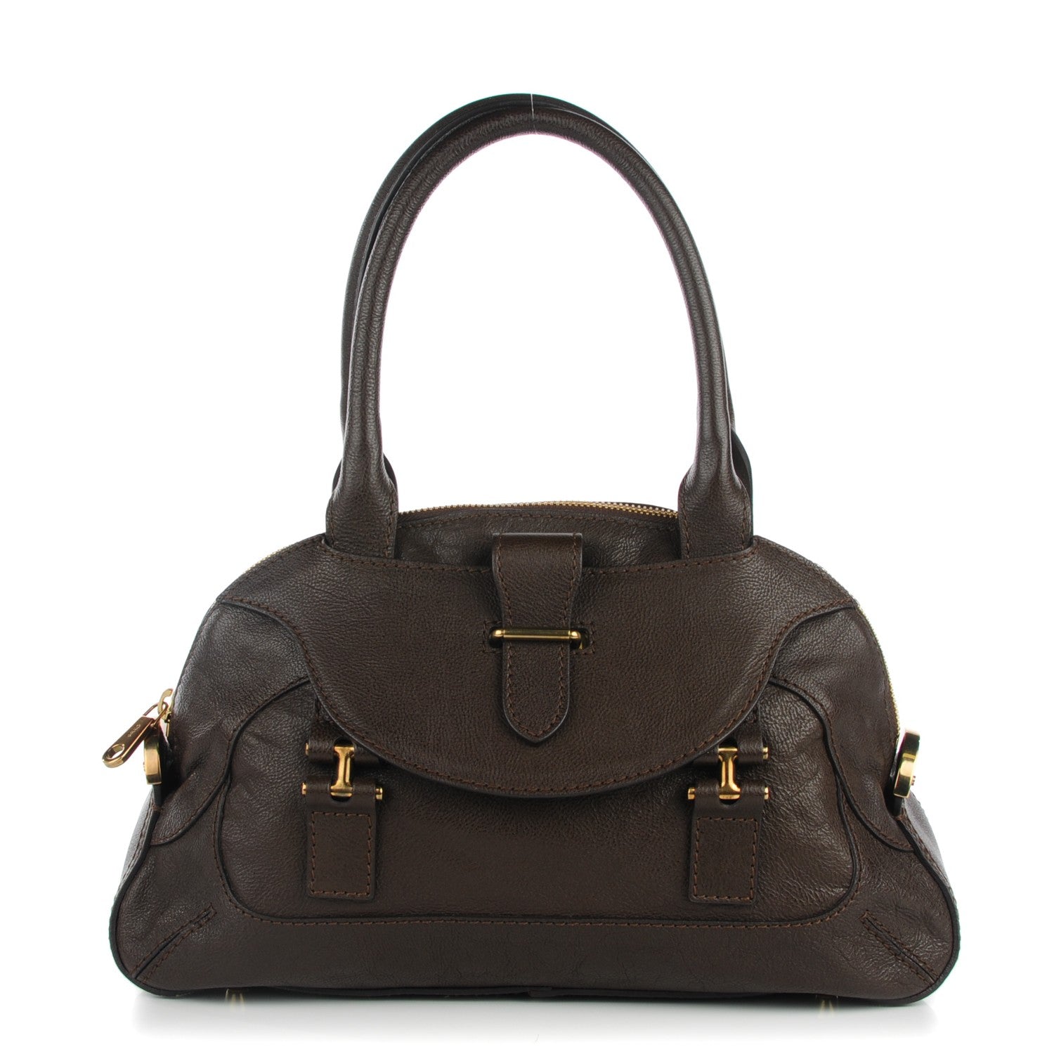 Chloe Calfskin Georgia Satchel Brown 1 of 7