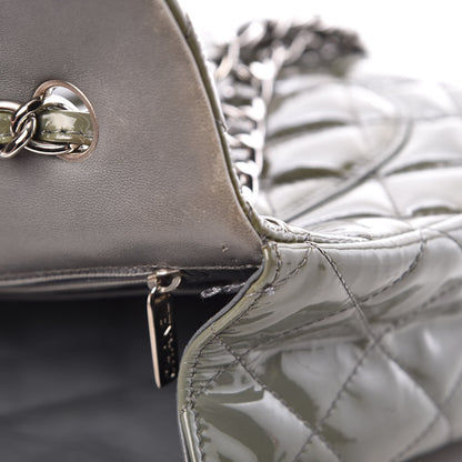 Chanel Patent Quilted Jumbo Single Flap Green 11 of 13