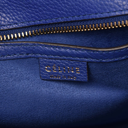 Celine Drummed Calfskin Nano Luggage Indigo 6 of 6