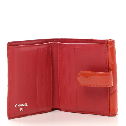 Chanel Patent Quilted CC French Wallet Red 4 of 9