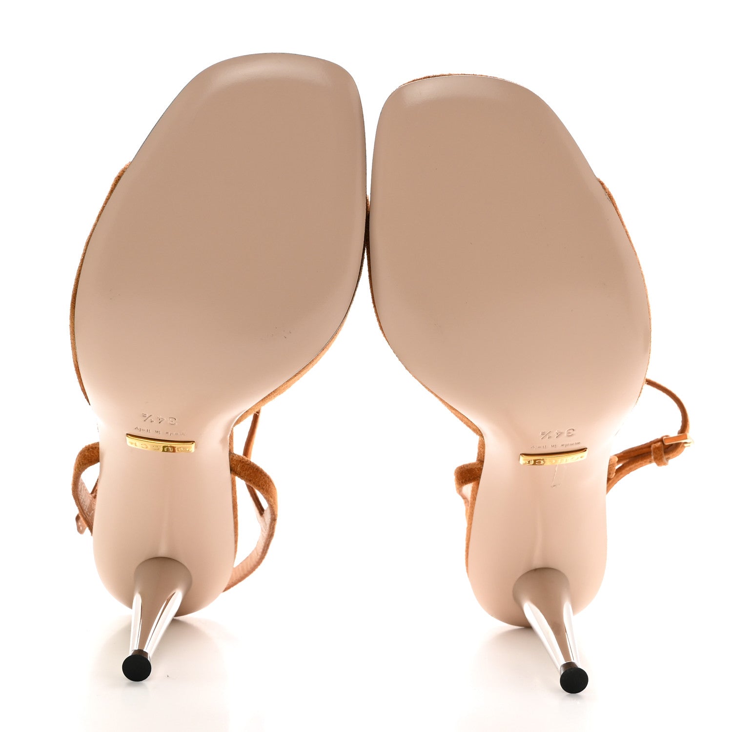 Gucci Suede Blondie 85mm Slingback Sandals 34.5 Cognac 5 of 9