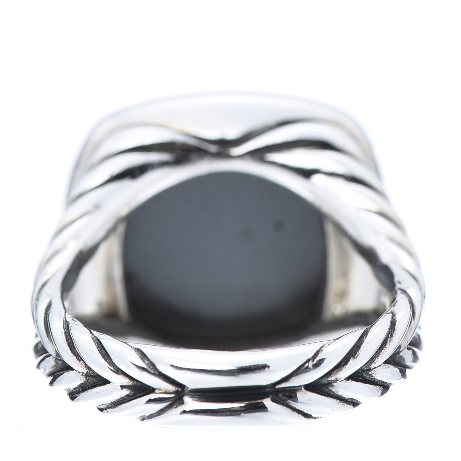 David Yurman Sterling Silver Diamond Black Orchid 14mm Albion Ring 54 7 4 of 6