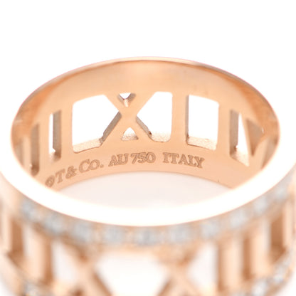 Tiffany 18K Rose Gold Diamond Wide Atlas Open Ring 51 5.75 5 of 6