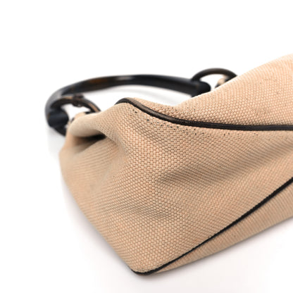 Gucci Canvas Wooden Handle Shoulder Bag Beige 6 of 9