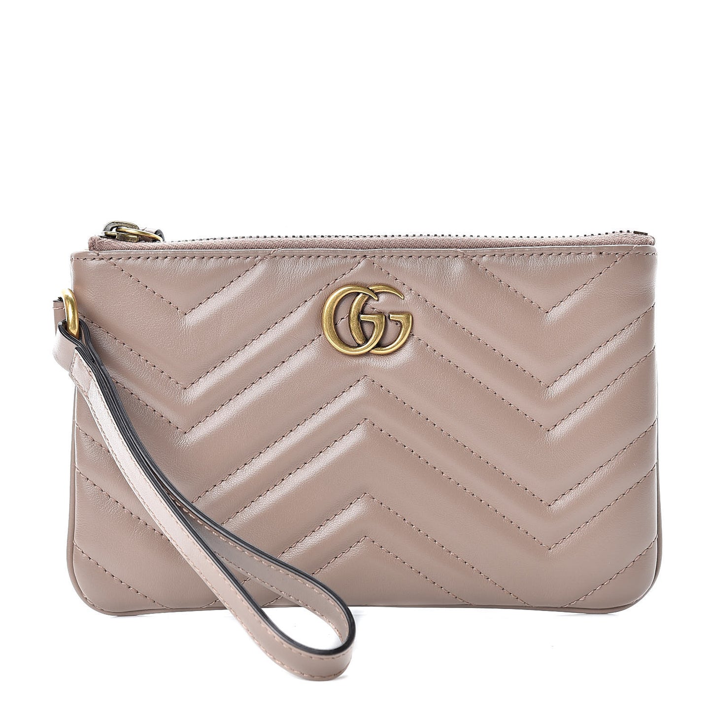 Calfskin Matelasse GG Marmont Wrist Wallet Porcelain Rose