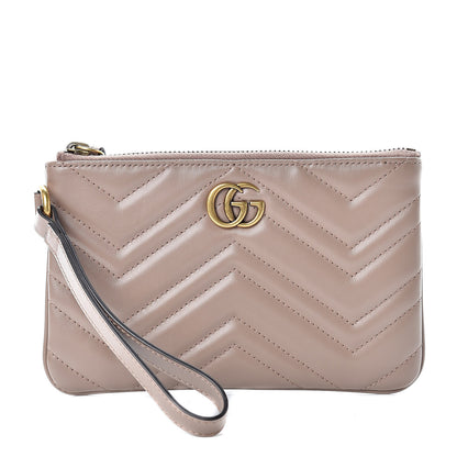Gucci Calfskin Matelasse GG Marmont Wrist Wallet Porcelain Rose 1 of 7
