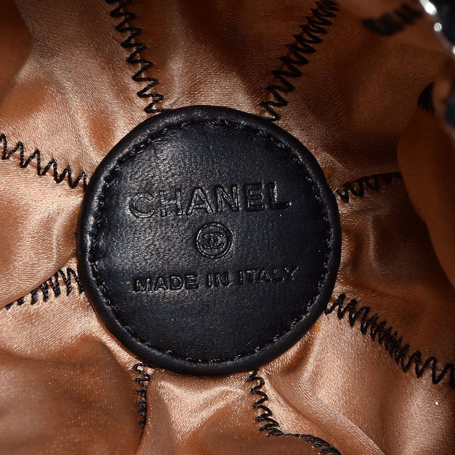 Lambskin Satin Reversible Mini Sac Cordon Black Peach