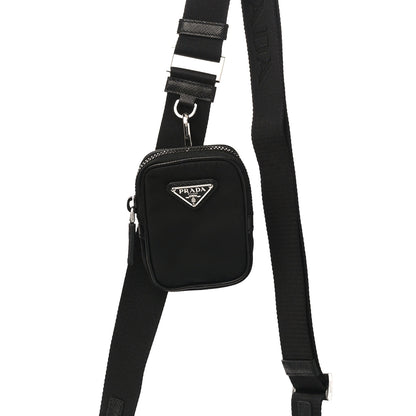 Prada Re-Nylon Saffiano Mini Pocket Single Snap Buckle Messenger Bag Black 9 of 11