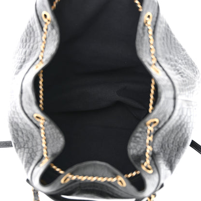 Chanel Calfskin Crocodile Embossed Large Backpack Black 5 of 10