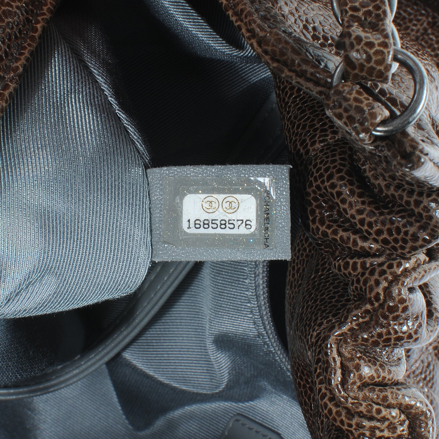Caviar Elastic Shopper Tote Brown