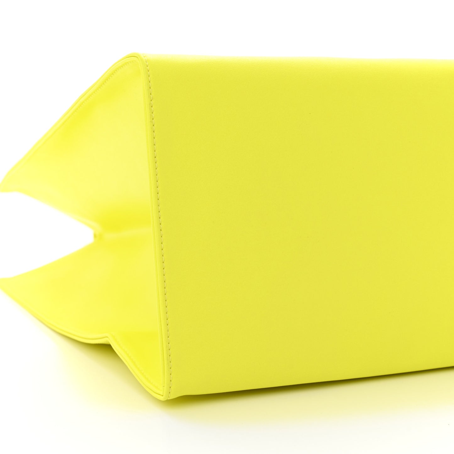 Vegan Leather Large Shopping Bag Highlighter Yellow