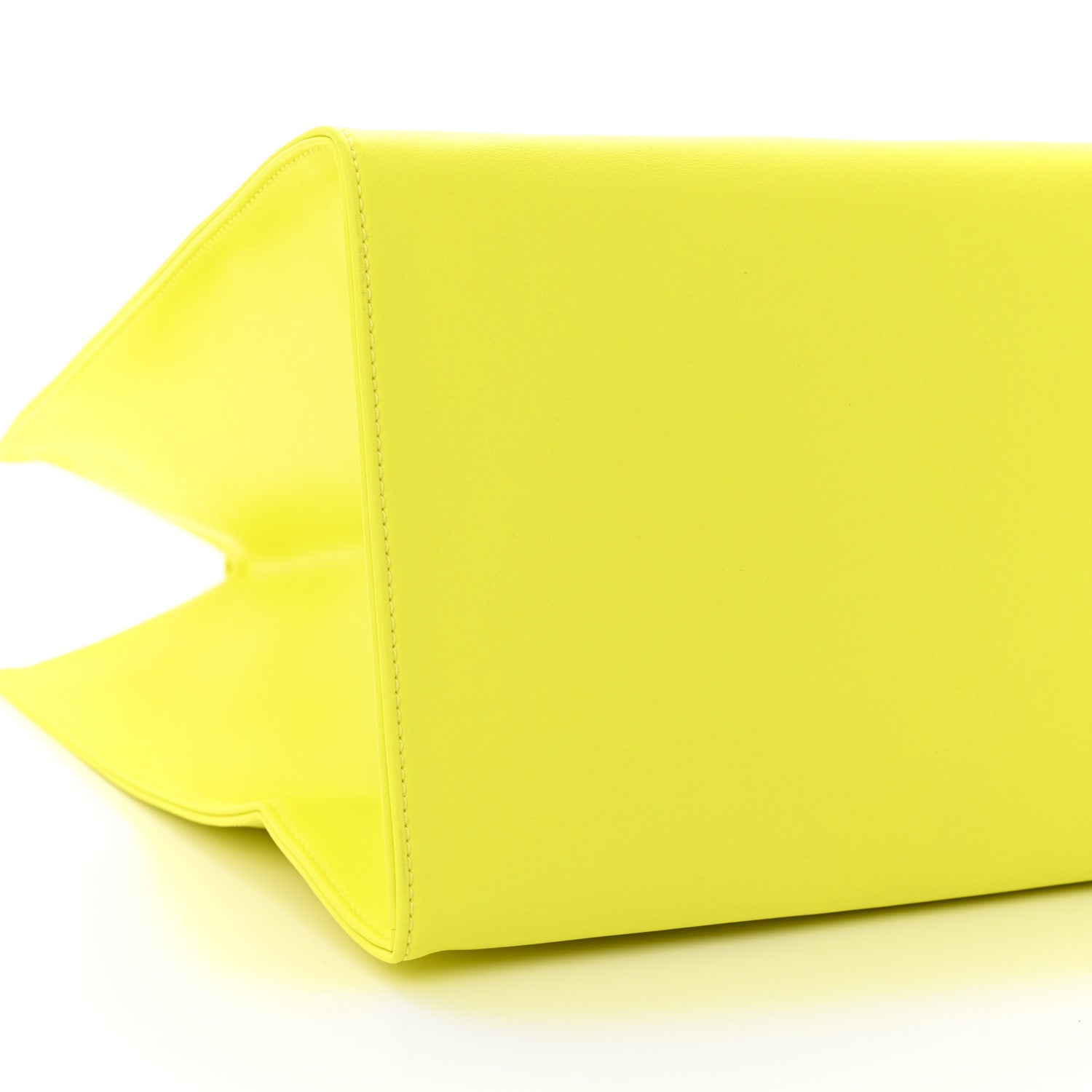 Telfar Vegan Leather Large Shopping Bag Highlighter Yellow 9 of 10