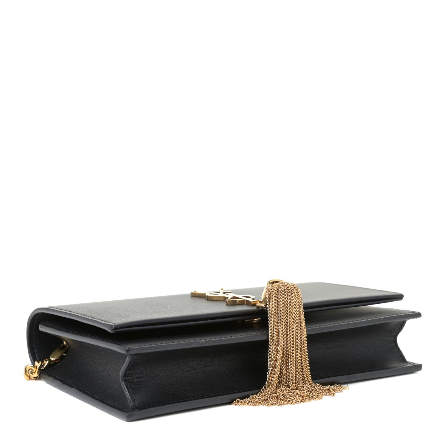 Saint Laurent Grain De Poudre Classic Monogram Kate Tassel Chain Wallet Black 3 of 5