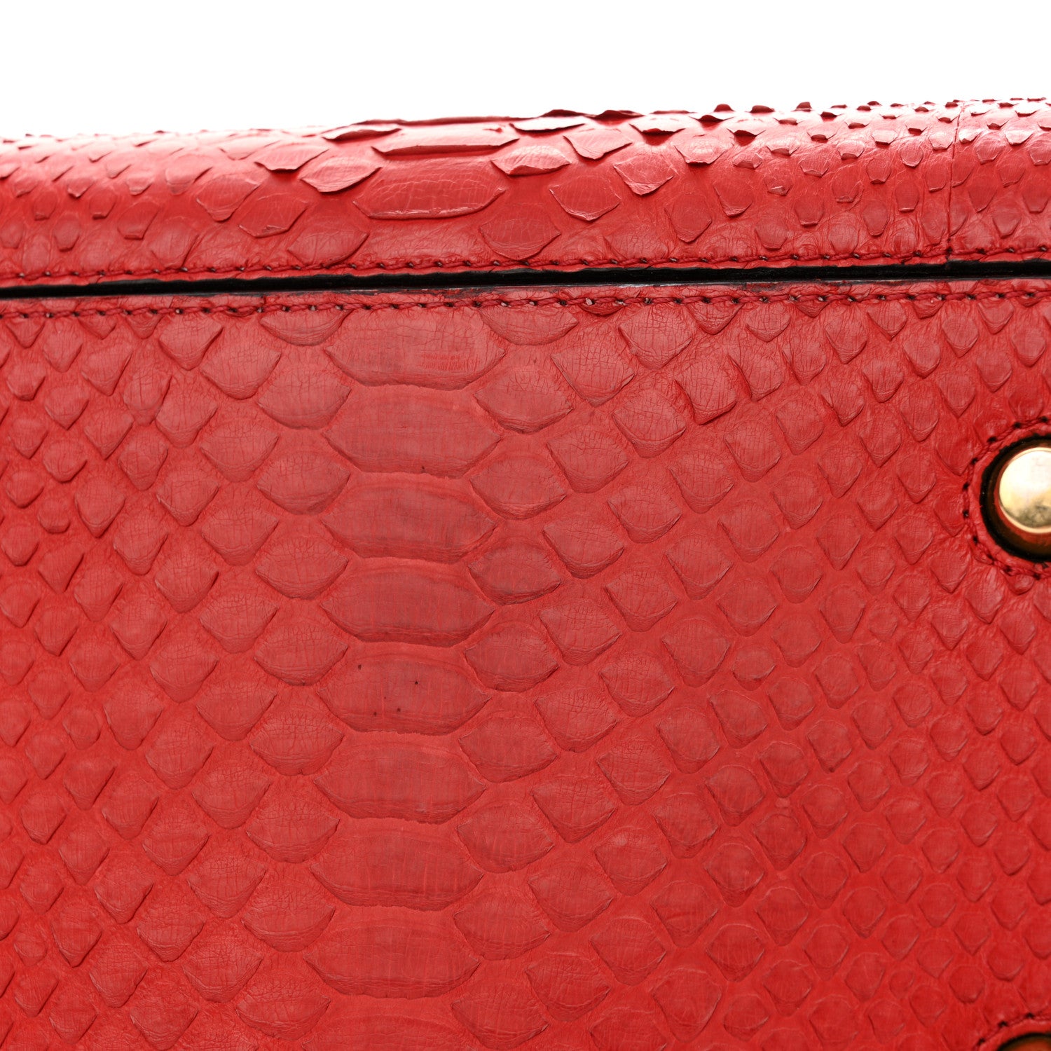 Celine Snakeskin Small Tie Knot Tote Red 16 of 17