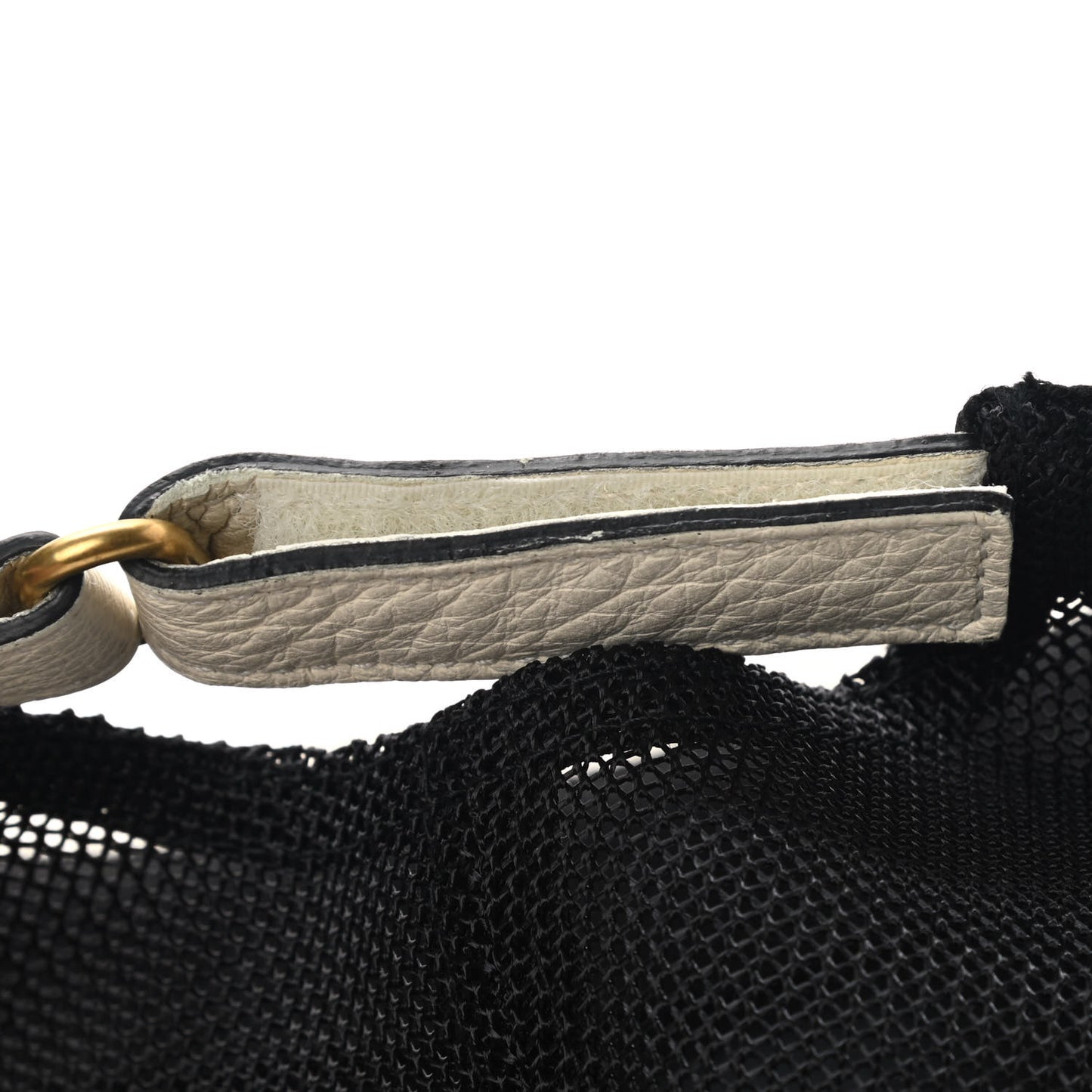 Grained Calfskin Logo Baseball Hat L White