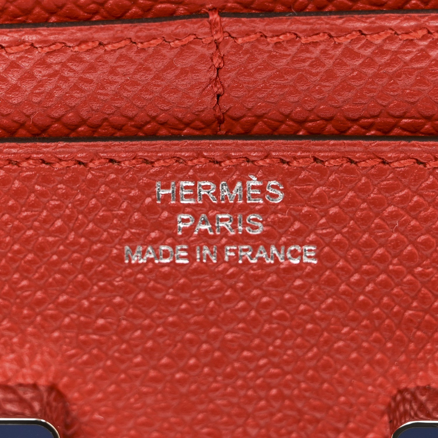 Hermes Epsom Enamel Constance Short Wallet Capucine Bleu Brighton 6 of 9