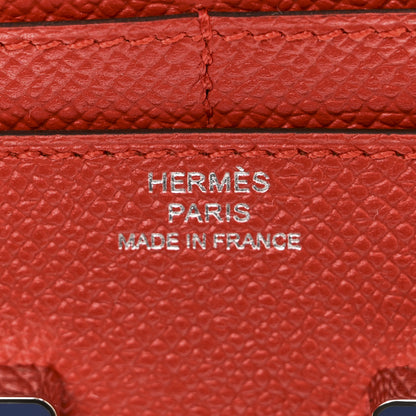 Hermes Epsom Enamel Constance Short Wallet Capucine Bleu Brighton 6 of 9