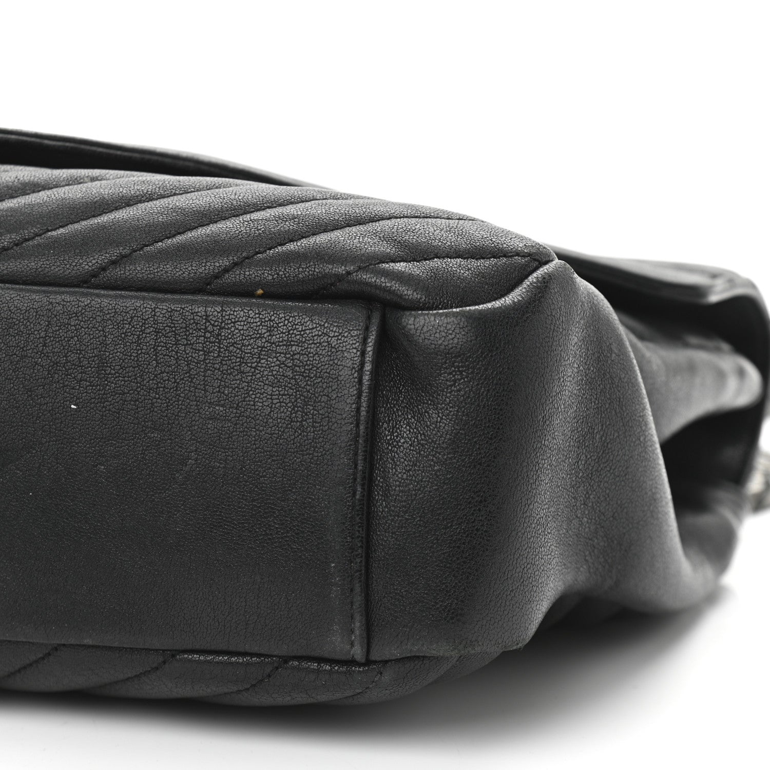 Saint Laurent Sheepskin Matelasse Chevron Monogram Large College Satchel Black 10 of 17