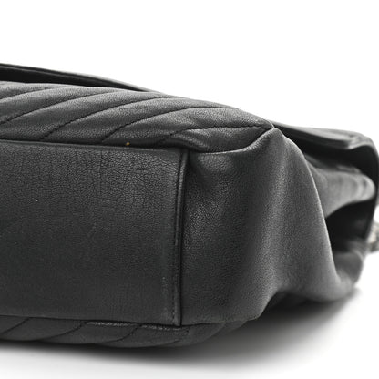 Saint Laurent Sheepskin Matelasse Chevron Monogram Large College Satchel Black 10 of 17