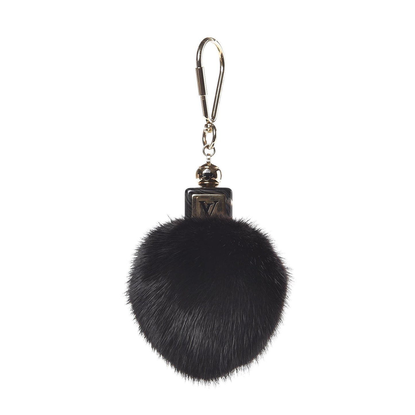Mink Fur Fluffy Bag Charm Black