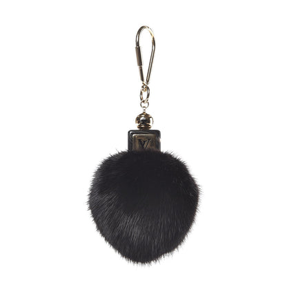 Louis Vuitton Mink Fur Fluffy Bag Charm Black 1 of 3