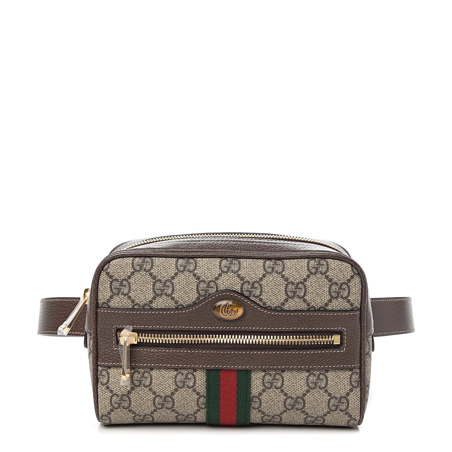 Gucci GG Supreme Monogram Web Small Ophidia Belt Bag 85 34 Dark Brown 1 of 9