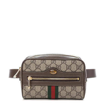 Gucci GG Supreme Monogram Web Small Ophidia Belt Bag 85 34 Dark Brown 1 of 9