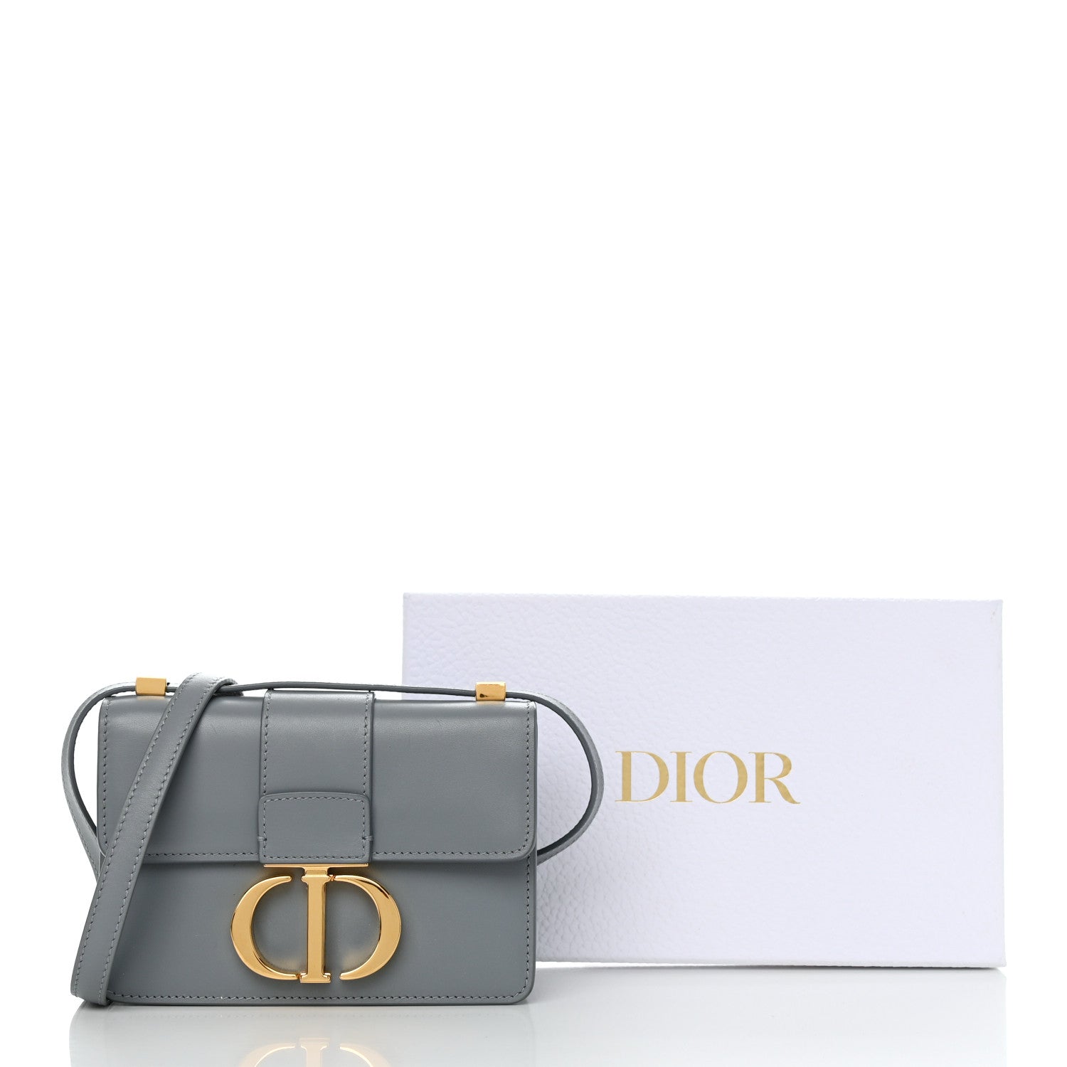 Christian Dior Smooth Calfskin Micro 30 Montaigne Flap Bag Blue Gray 12 of 12