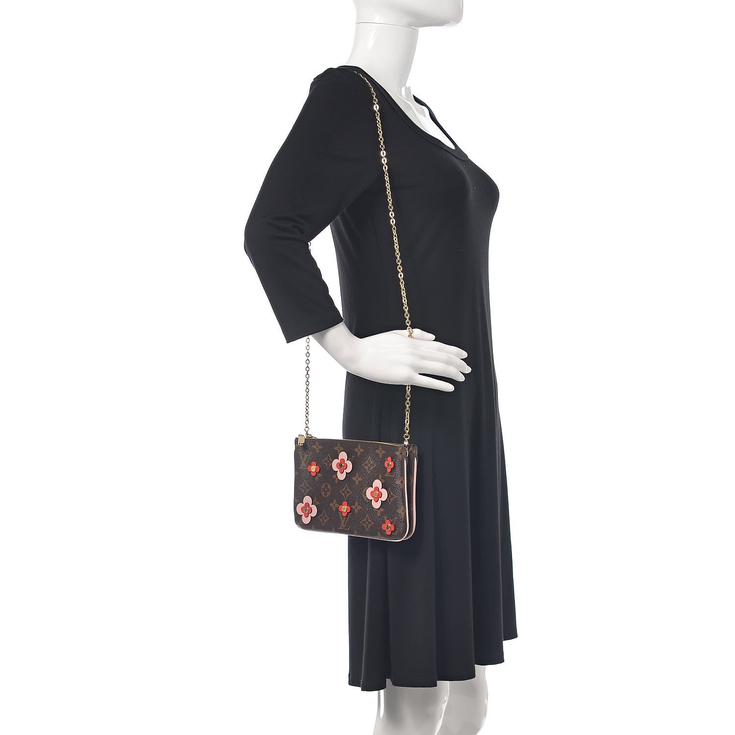 Louis Vuitton Monogram Blooming Flowers Double Zip Pochette 2 of 12