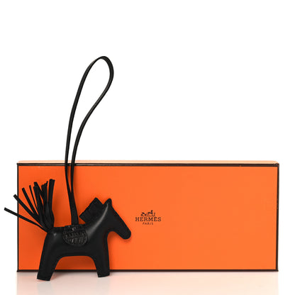 Hermes Milo Lambskin Matte Alligator Touch Grigri Rodeo Horse Bag Charm PM Black 4 of 4