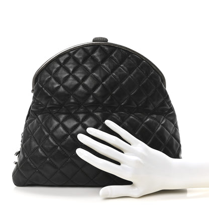 Chanel Lambskin Quilted Frame Clasp Flap Clutch Black 2 of 10