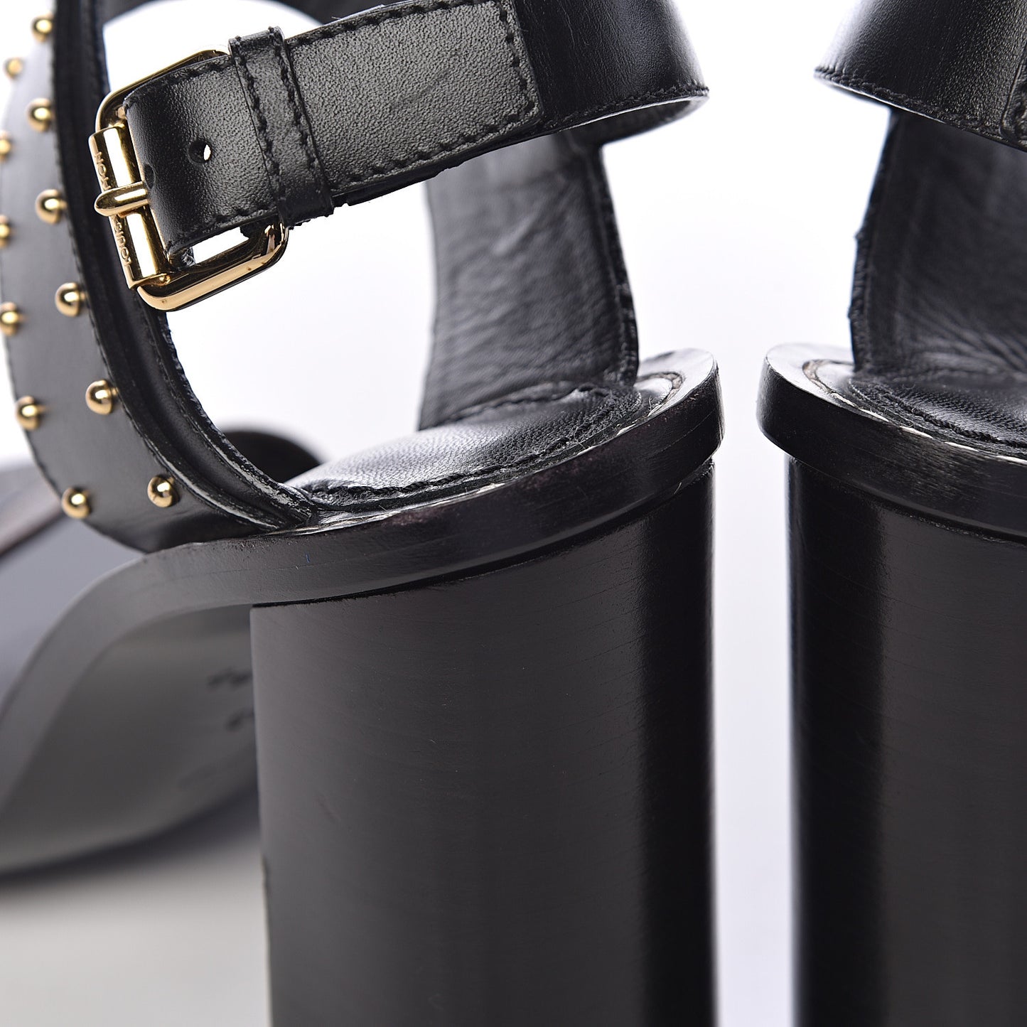 Calfskin Monogram Nomad Heeled Sandals 39 Black