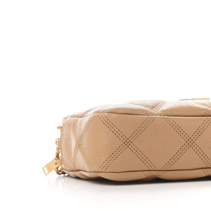 Saint Laurent Grained Lambskin Quilted Mini Becky Double Zip Bag Dark Beige 8 of 9