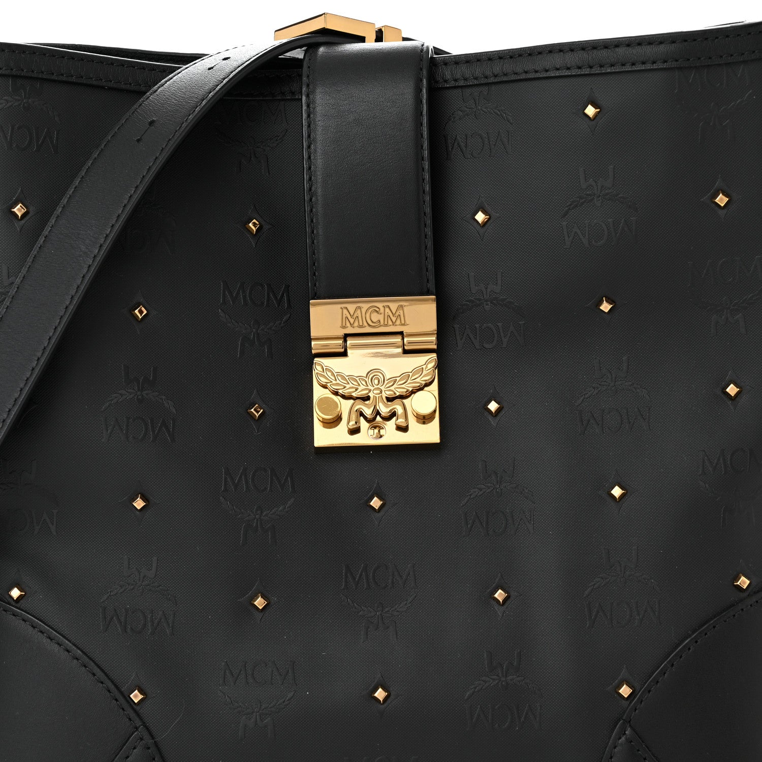 MCM Odeon Claudia Studs Crossbody Bag Black 7 of 9